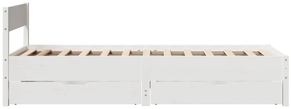 vidaXL Σκελετός Κρεβ. Χωρίς Στρώμα Λευκό 90x190 εκ Μασίφ Πεύκο