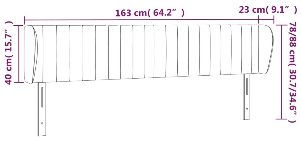 Κεφαλάρι με Πτερύγια Σκούρο Πράσινο 163x23x78/88 εκ. Βελούδινο 3117439
