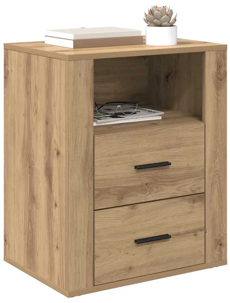 vidaXL Κομοδίνο artisan δρυς 50 x 36 x 60 εκ. Επεξεργασμένο ξύλο