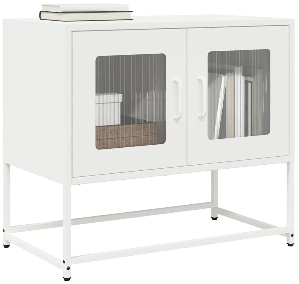ντουλάπι τηλεόρασης vidaXL Λευκό 68x39x60,5cm από χάλυβα ψυχρής έλασης