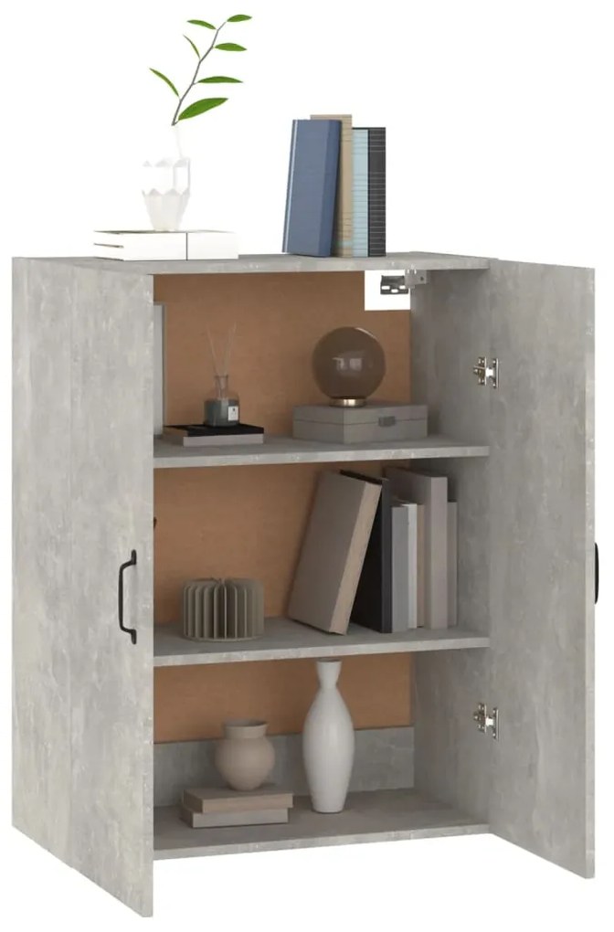 vidaXL Ντουλάπι Κρεμαστό Γκρι Σκυροδέματος 69,5x34x90 εκ. Επεξ. Ξύλο
