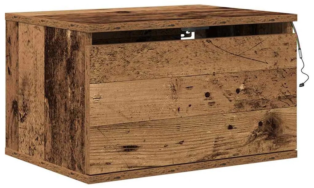 vidaXL Τοίχου κομοδίνο Παλαιό ξύλο 50 x 36 x 30 εκ Επεξεργασμένο ξύλο
