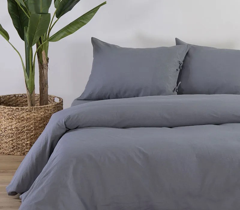 Σεντόνι Μονό Cotton-Linen Grey 170x270 - Nef-Nef Homeware