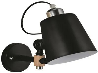 YQ-4003 SAM BLACK METAL-WOOD WALL LAMP 1Ε1 HOMELIGHTING 77-4497