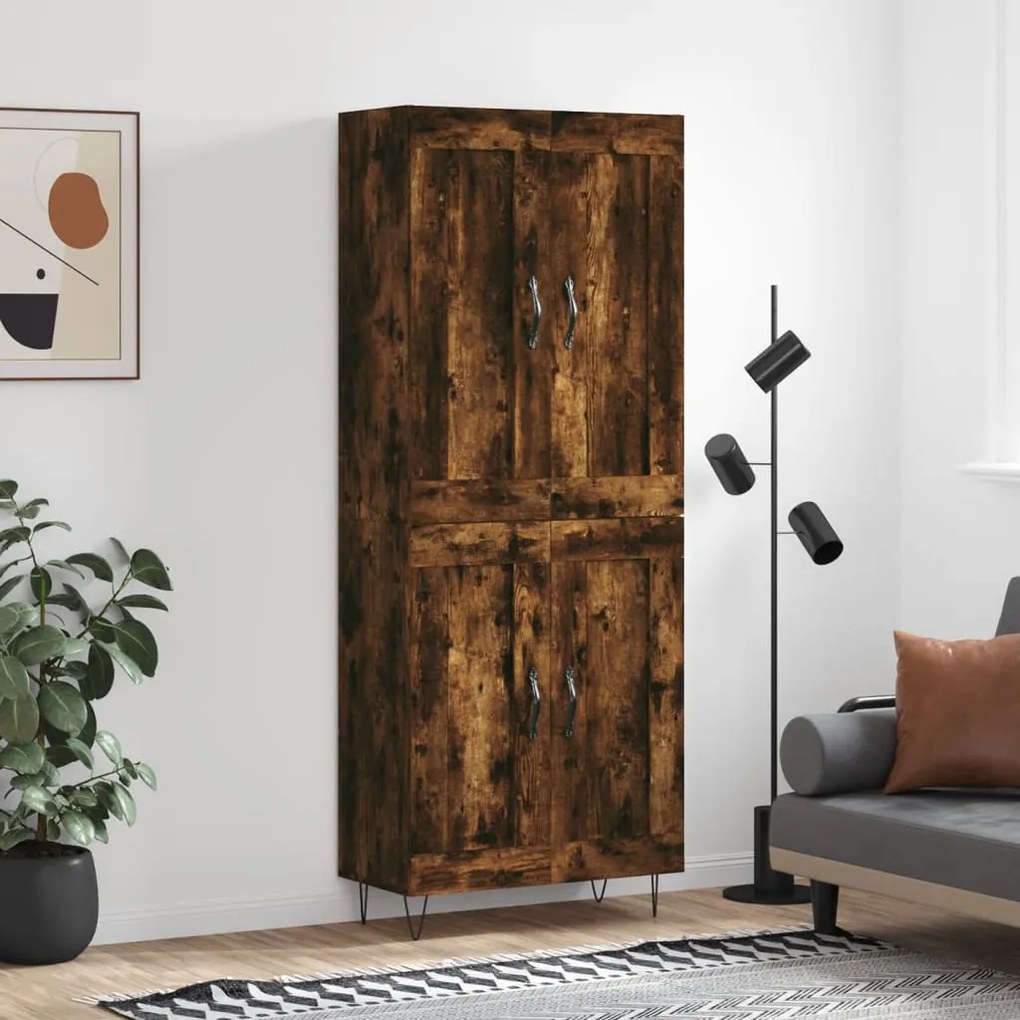 vidaXL Ντουλάπι Καπνιστή Δρυς 69,5x34x180 εκ. από Επεξεργασμένο Ξύλο