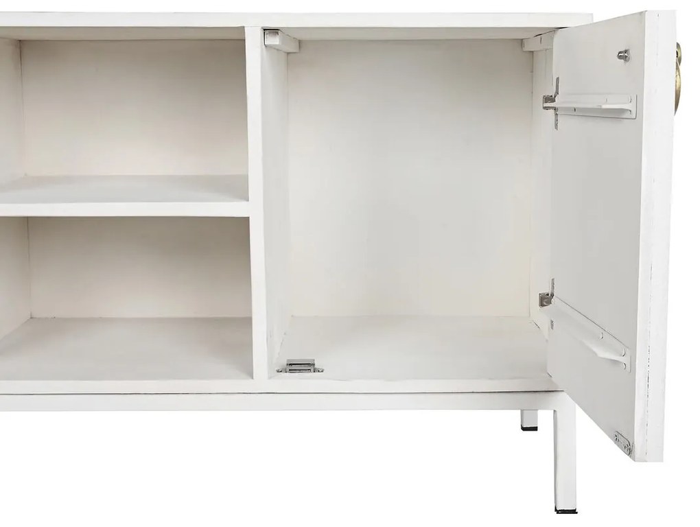 Τηλεόραση DKD Home Decor Χρυσό Μέταλλο Λευκό Ξύλο από Μάνγκο 120 x 40 x 60 cm