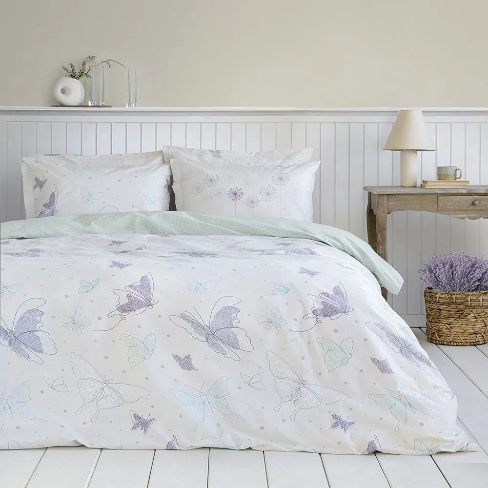 Σεντόνια Butterflies Με Λάστιχο (Σετ 3τμχ) Multi Nima Μονό 100x232cm 100% Cotton