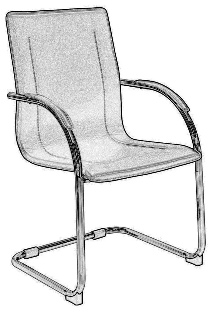 Πολυθρόνα Επισκέπτη Omikron Χρώμιο/PVC Μαύρο 58x63x94cm (Σετ 4 ΤΕΜ)