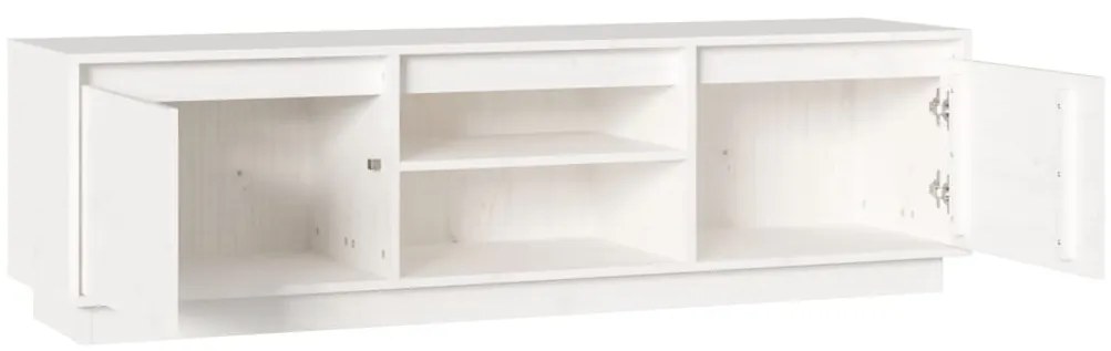 vidaXL Έπιπλο Τηλεόρασης Λευκό 140 x 35 x 40 εκ. από Μασίφ Ξύλο Πεύκου