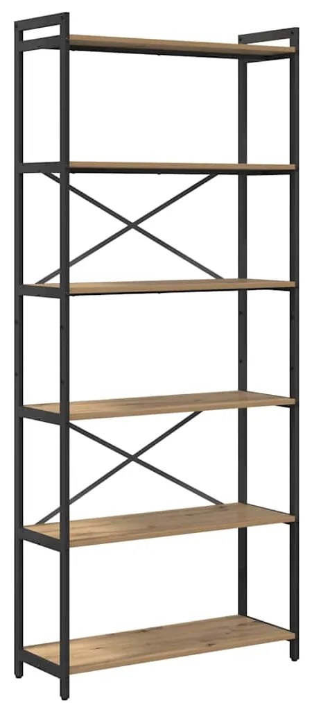 vidaXL Βιβλιοθήκη artisan δρυς 80 x 30 x 188 εκ Επεξεργασμένο ξύλο