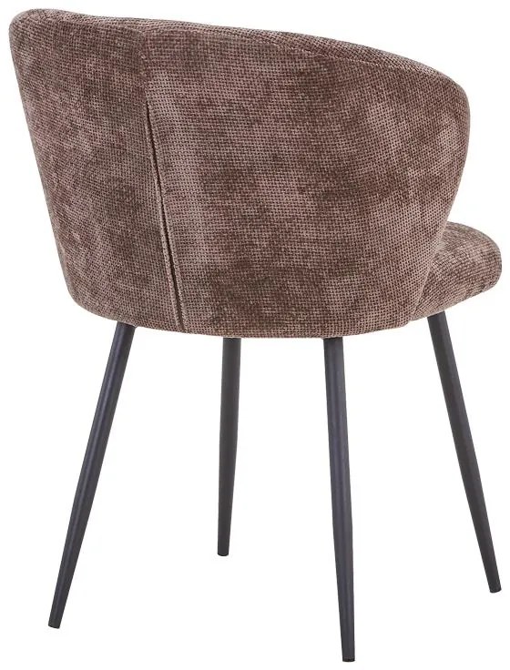 Καρέκλα Karg σε Καφέ ύφασμα - πόδι μαύρο μέταλλο 57x62x80εκ. 57x62x80 εκ.