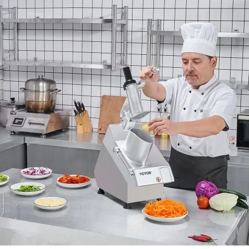 VEVOR Food Processor &amp; Vegetable Chopper w/ 6 Blades Food-Grade Stainless Steel