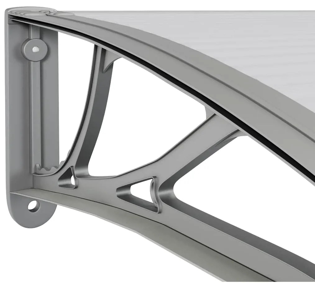 vidaXL Στέγαστρο Πόρτας Γκρι 350x100 εκ. Πολυανθρακικό