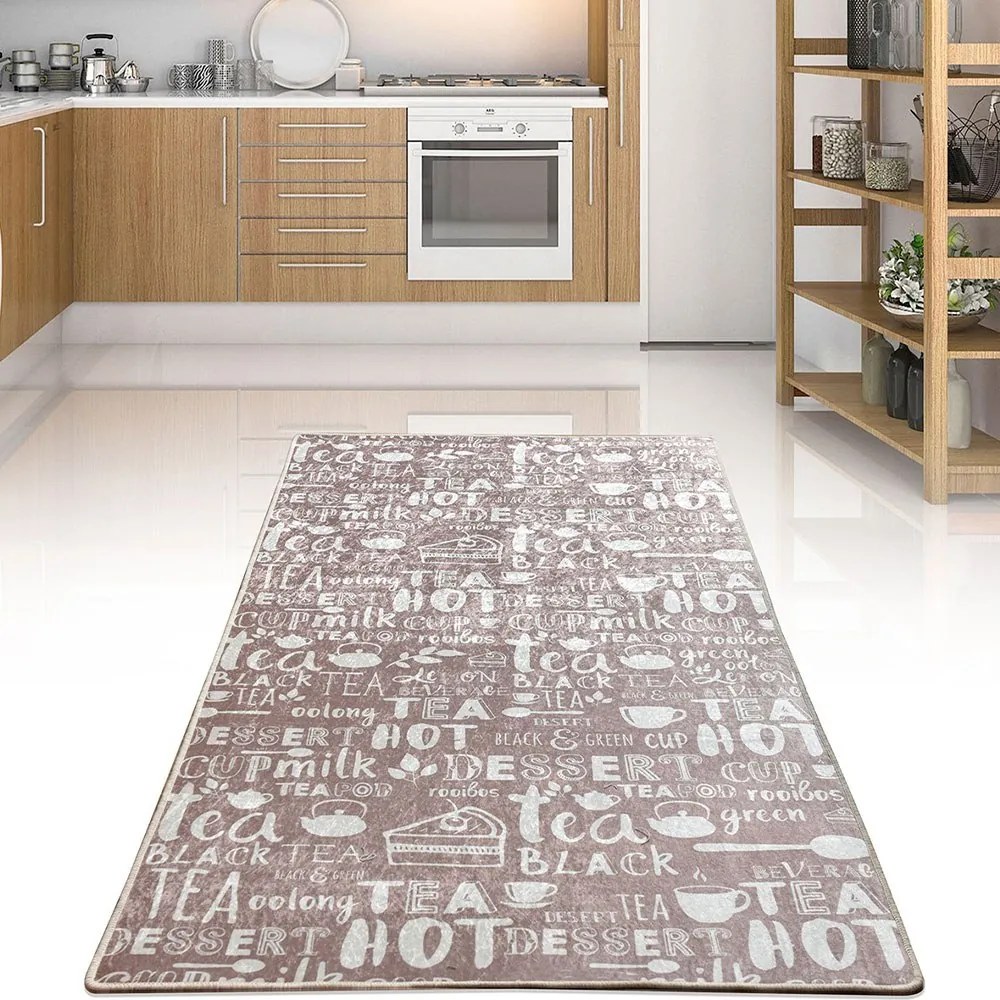 Χαλάκι Κουζίνας Hot Tea 882CHL1990 Beige-Mink Conceptum Hypnose 80X150cm Πολυέστερ