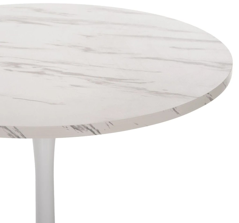 Τραπέζι Τραπεζαρίας Rollo Στρογγυλο White Marble Φ90x74Y Εκ.