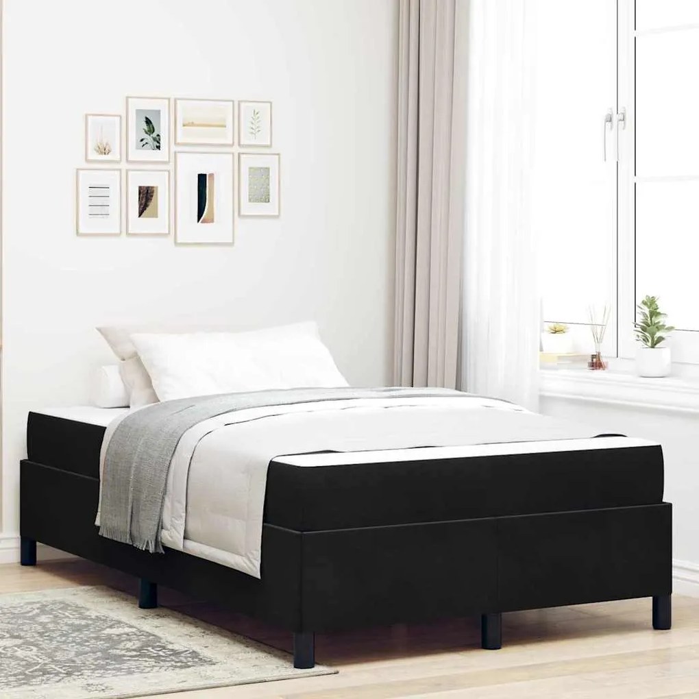vidaXL Σκελετός Κρεβατιού Μαύρο και Λευκό 120 x 190 cm Βελούδο