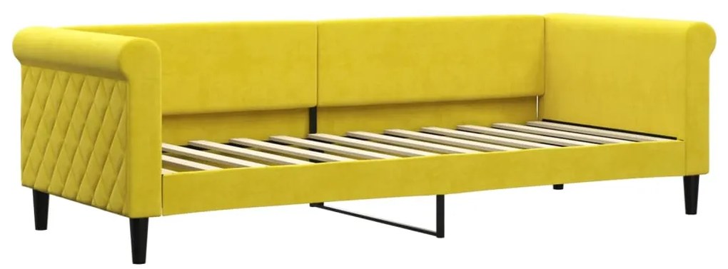 vidaXL Καναπές Κρεβάτι Συρόμενος Κίτρινο 80x200εκ. Βελούδινος Συρτάρια