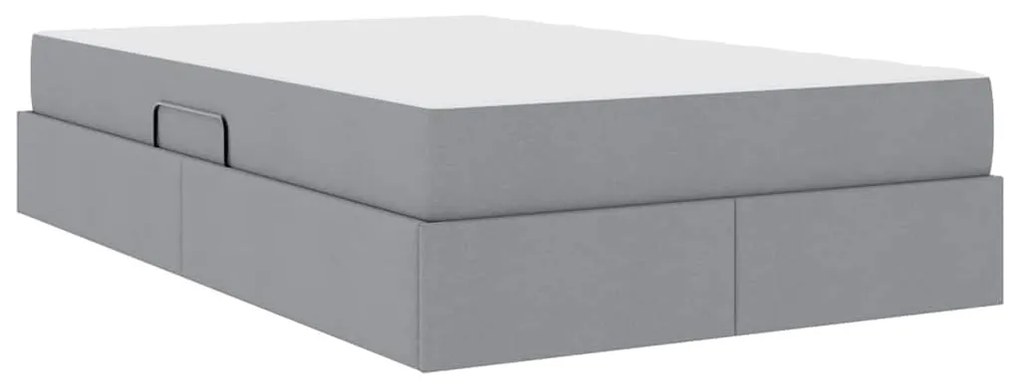 vidaXL Κρεβάτι με αποθηκευτικό χώρο και στρώμα με στρώμα Ανοιχτό γκρι