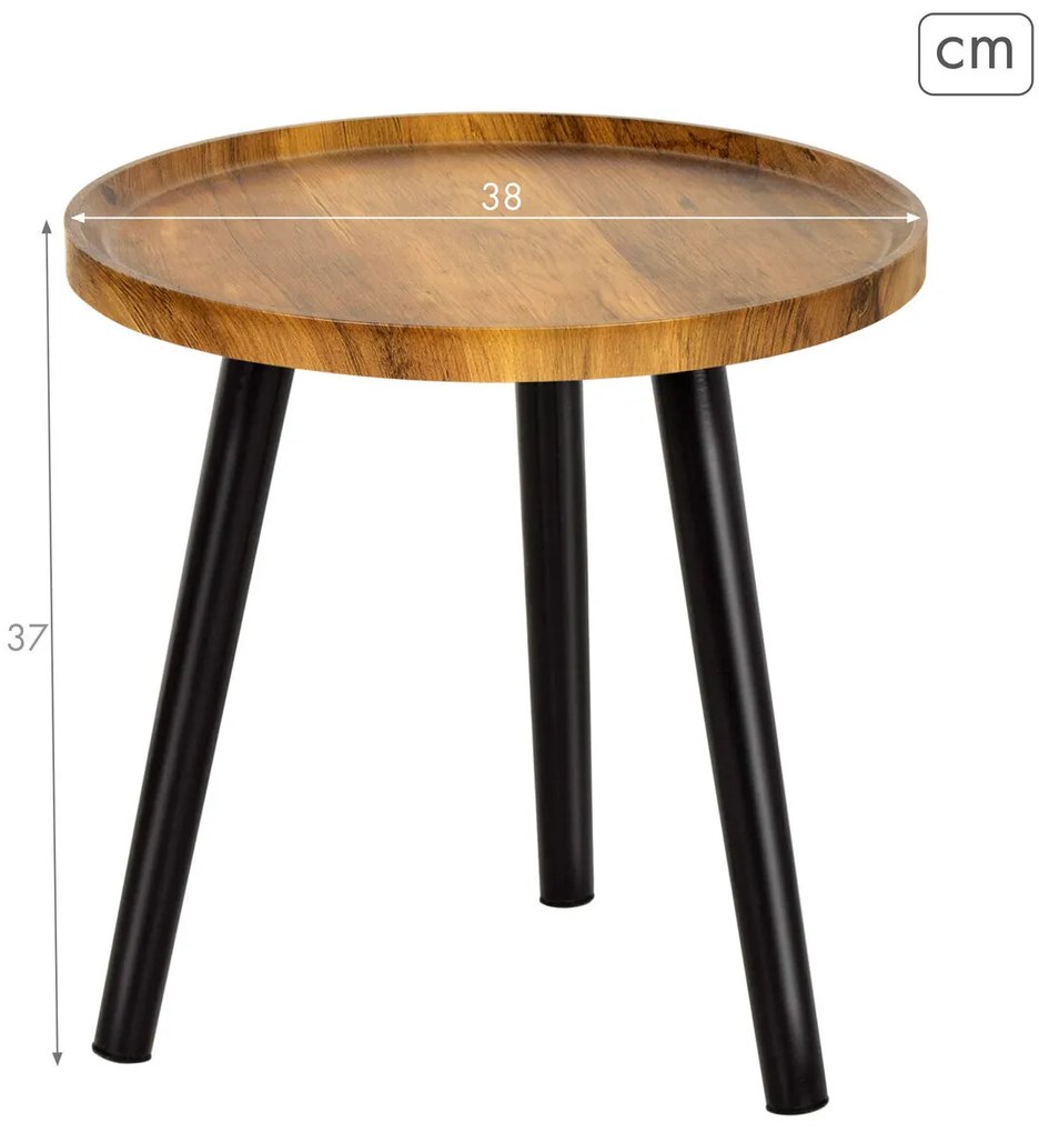 Βοηθητικό Τραπέζι Max Home Μαύρο 38 x 37 x 38 cm (4 Μονάδες)