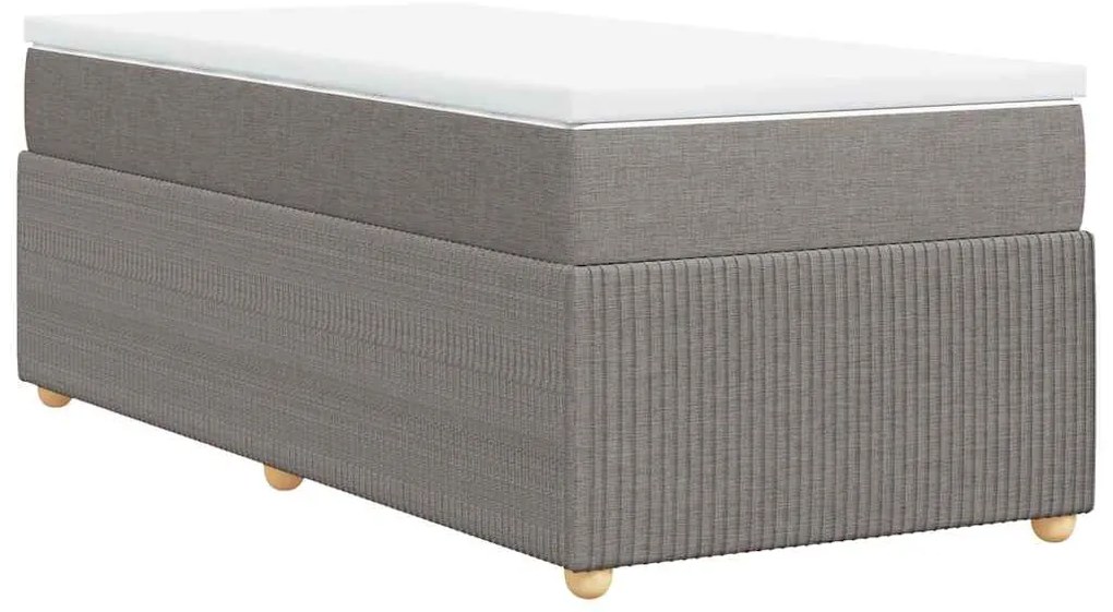 vidaXL Κρεβάτι Boxspring με Στρώμα Taupe 90x190 εκ.Υφασμάτινο