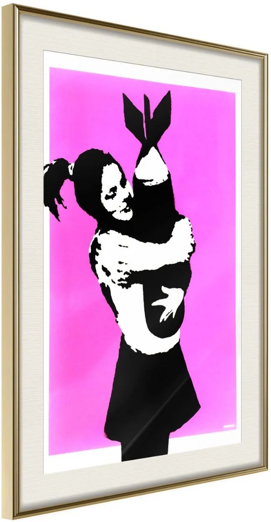 Αφίσα - Banksy: Bomb Hugger - 20x30 - Χρυσό - Με πασπαρτού