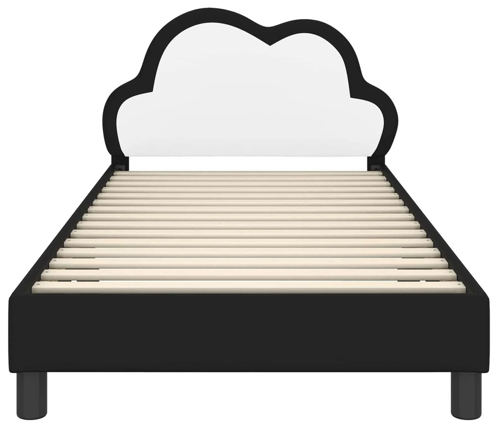 vidaXL Σκελετός Κρεβατιού με κεφαλάρι Μαύρο 90 x 190 cm PU