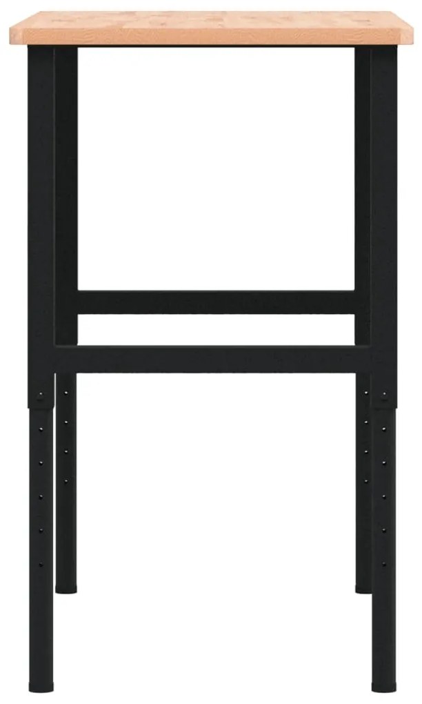 vidaXL Πάγκος Εργασίας Ορθογώνιος 100x60x(71,5-98) εκ Μασίφ Ξύλο Οξιάς