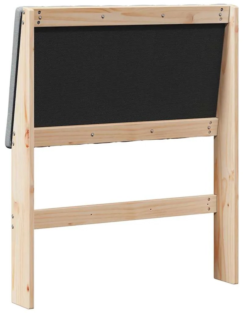 vidaXL Ταπετσαρισμένο κεφαλάρι Ανοιχτό γκρι 80 cm Στερεά ξυλεία πεύκου