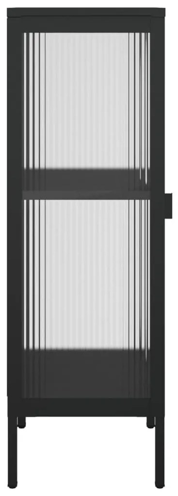 vidaXL Μπουφές Μαύρος 40 x 35 x 105 εκ. από Γυαλί και Ατσάλι