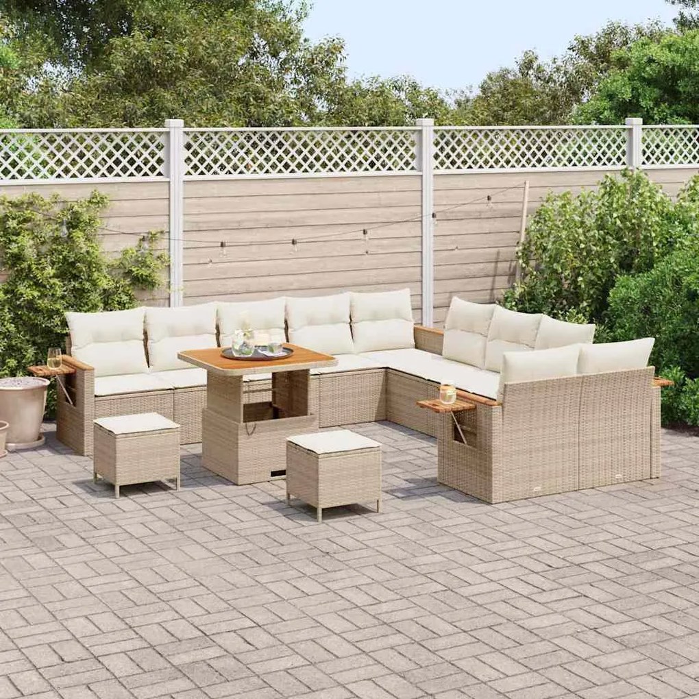 vidaXL Σετ Καναπέ Κήπου 13 pcs μπεζ και κρεμ 80 x 80 x 71 cm