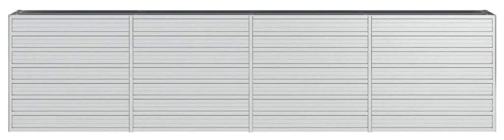 vidaXL Ζαρντινιέρα Υπερυψωμένη Ασημί 320x40x77 εκ. Γαλβανισμ. Χάλυβας