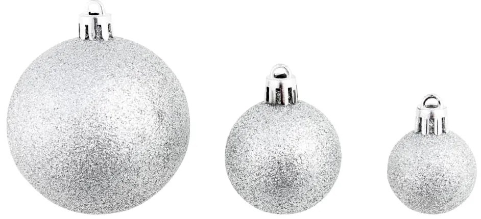 vidaXL Σετ Μπάλες Χριστουγεννιάτικες 100 τεμ. Ασημί 3/4/6 εκ.