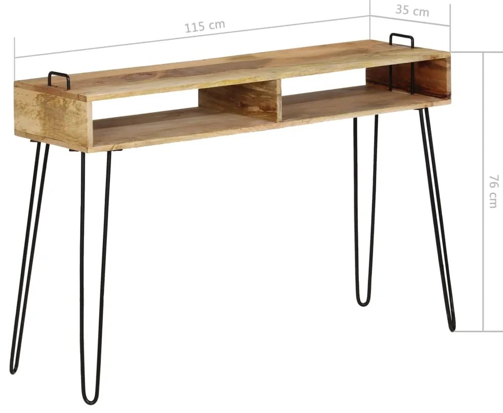 vidaXL Τραπέζι Κονσόλα 115 x 35 x 76 εκ. από Μασίφ Ξύλο Μάνγκο