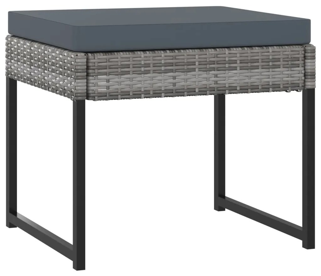 vidaXL Σετ Τραπεζαρίας Κήπου 9 τεμ. Γκρι Συνθετικό Ρατάν με Μαξιλάρια