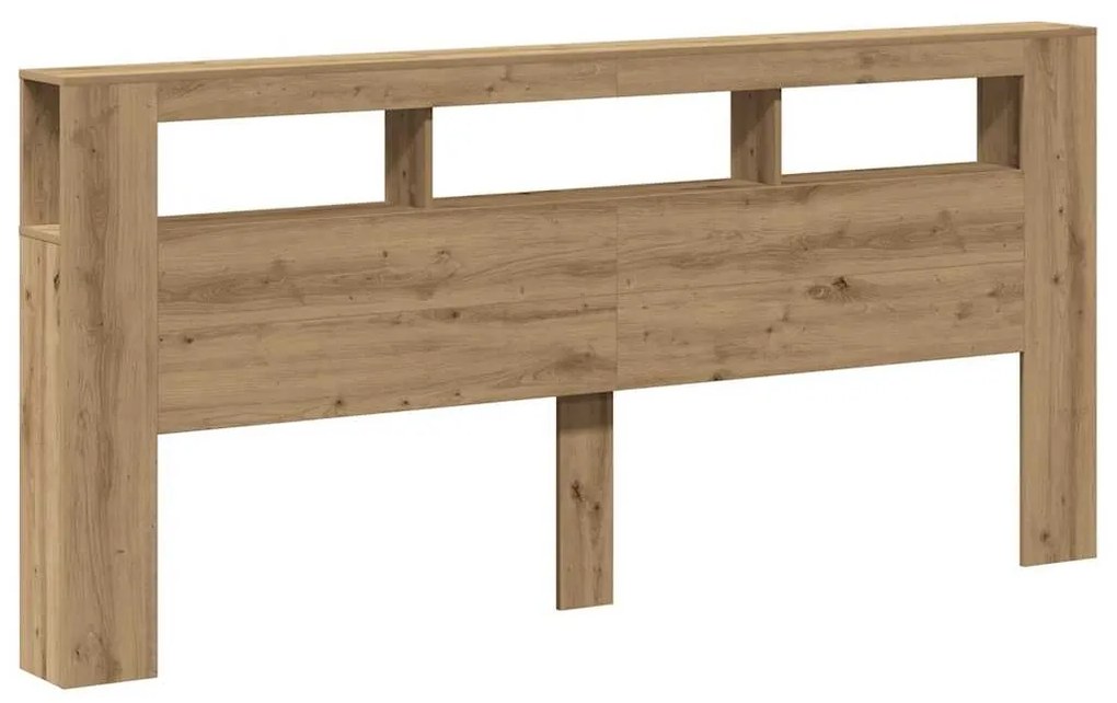 vidaXL LED κεφαλάρι Artisan Oak 220x18,5x103,5 cm Κατασκευασμένο ξύλο