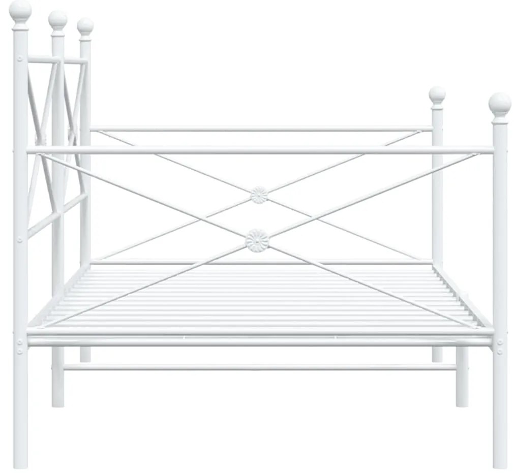 vidaXL Κρεβάτι ημέρας χωρίς στρώμα Λευκό 100x190 cm Ατσάλι