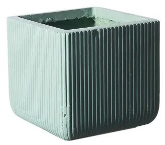 Supergreens Γλάστρα Πήλινη Τετράγωνη ''Stripe'' Μέντα S 24x24x23 εκ.