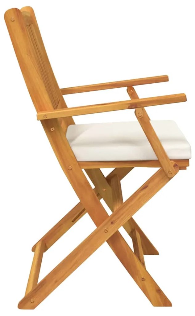 vidaXL Πτυσσόμενη Καρέκλα με μαξιλάρι 2 pcs Λευκό 49 x 57.5 x 92εκ