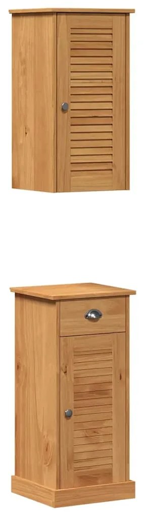 vidaXL Σετ Επίπλων Μπάνιου με ράφι VIGO 2 pcs Καφέ και Καραμέλα καφέ