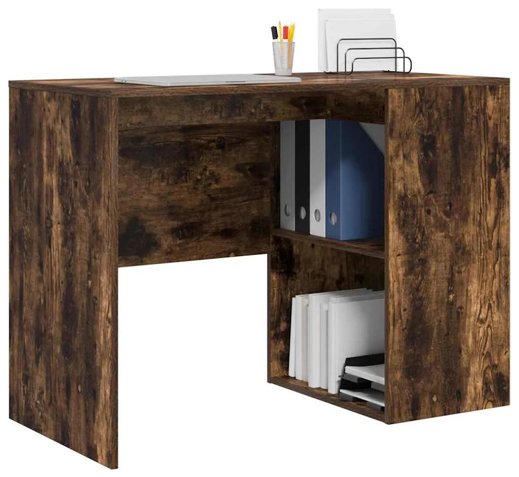 vidaXL Γραφείο Καπνιστό Δρύς 102 x 50 x 75 εκ Επεξεργασμένο ξύλο