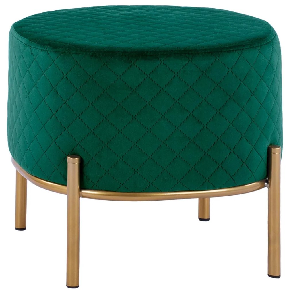 Stool Sinta  Cypress Green Velvet with gold base 42x42x38cm