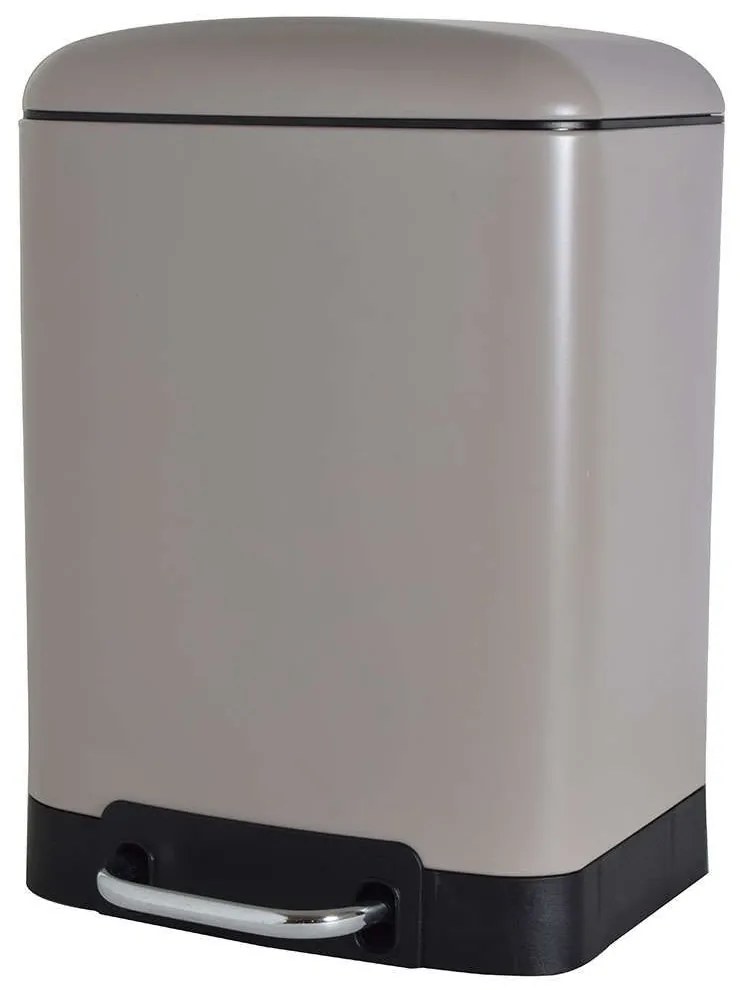 Κάδος Απορριμμάτων Ορθογώνιος 02-5535 Taupe Ματ 6Lt Estia Steel,Plastic