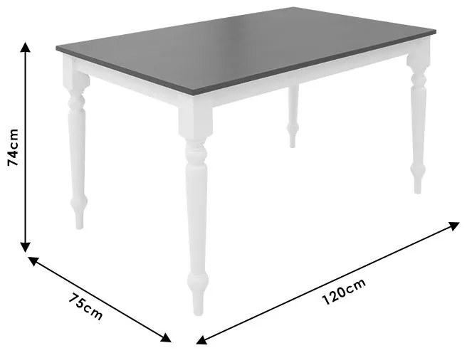 Τραπεζαρία Alice-Adalyn σετ 5τμχ MDF καρυδί-λευκό 120x75x74εκ 120x75x74 εκ.