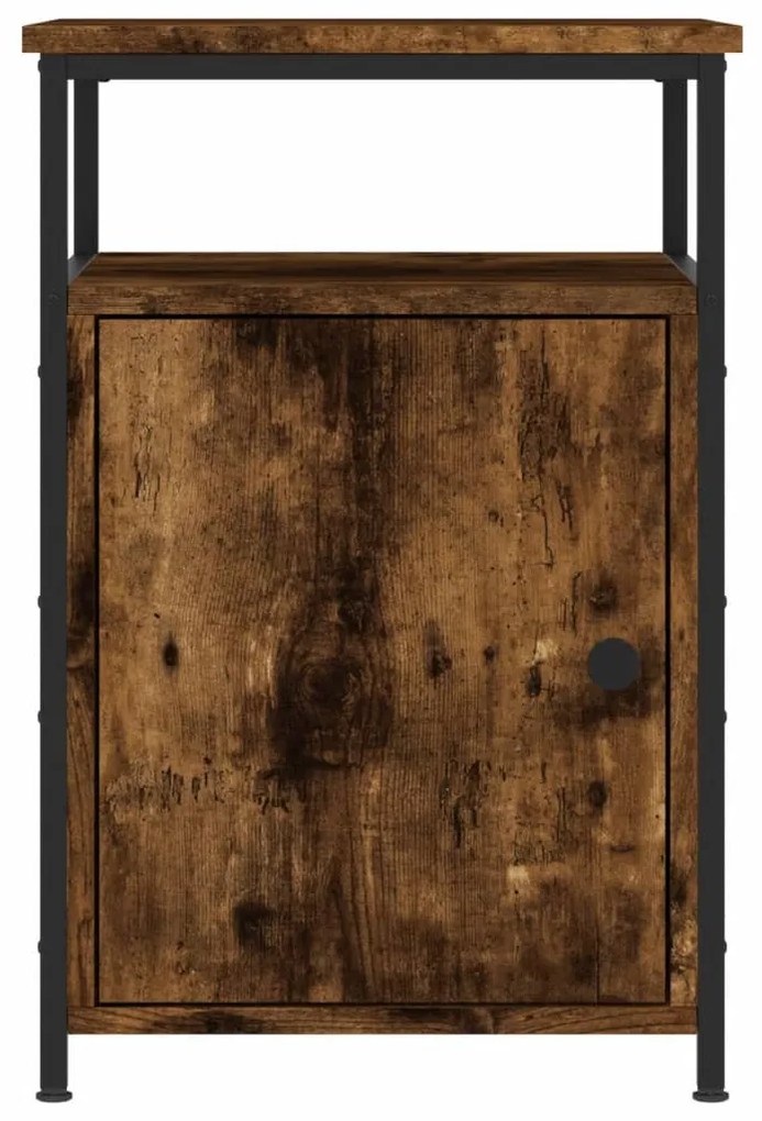 vidaXL Κομοδίνα 2 τεμ. Καπνιστή Δρυς 40x42x60 εκ. από Επεξεργ. Ξύλο