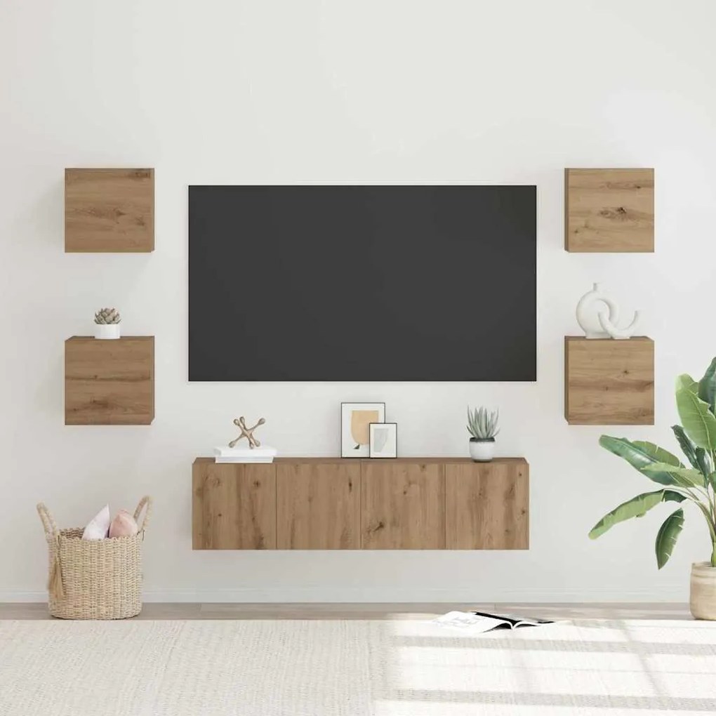 vidaXL Σετ επίπλου τηλεόρασης 6 pcs artisan δρυς 60 x 30 x 30 cm