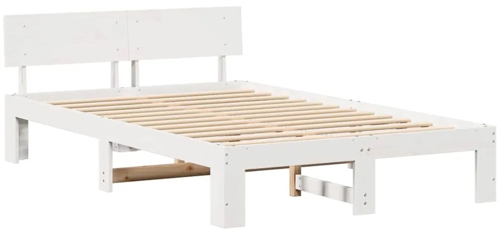 vidaXL Σκελετός Κρεβατιού Λευκό 120 x 190 cm Μασίφ ξύλο πεύκου