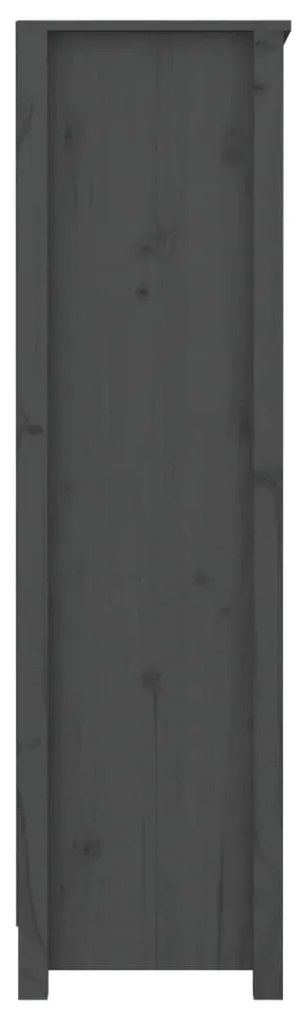 vidaXL Βιβλιοθήκη Γκρι 80x35x126 εκ. από Μασίφ Ξύλο Πεύκου