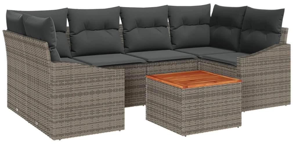 vidaXL Σετ Καναπέ Κήπου 7 pcs Γκρι 55 x 55 x 37 εκ