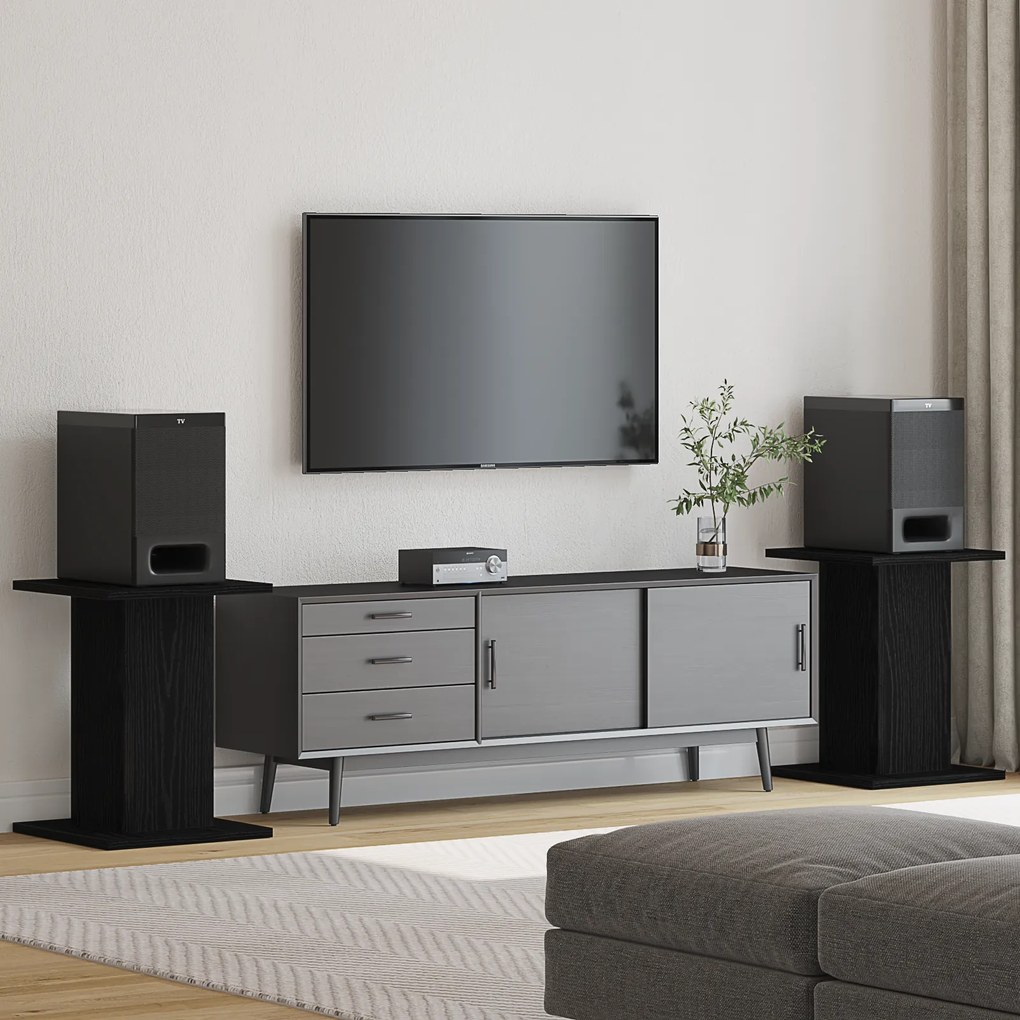 vidaXL Βάσεις Ηχείων 2 pcs Μαύρη δρυς 30 x 30 x 40 cm