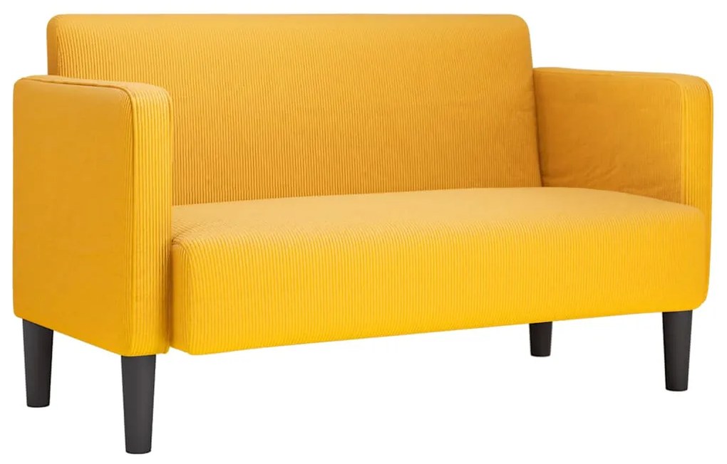 vidaXL Καναπές Loveseat Αν. κίτρινο 109 εκ. ύφασμα Corduroy